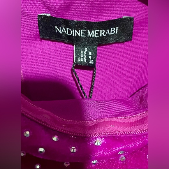 NWT Purple Sequin Asymmetrical Mini Dress reception Party Nadine Merabi Holiday - Picture 11 of 12